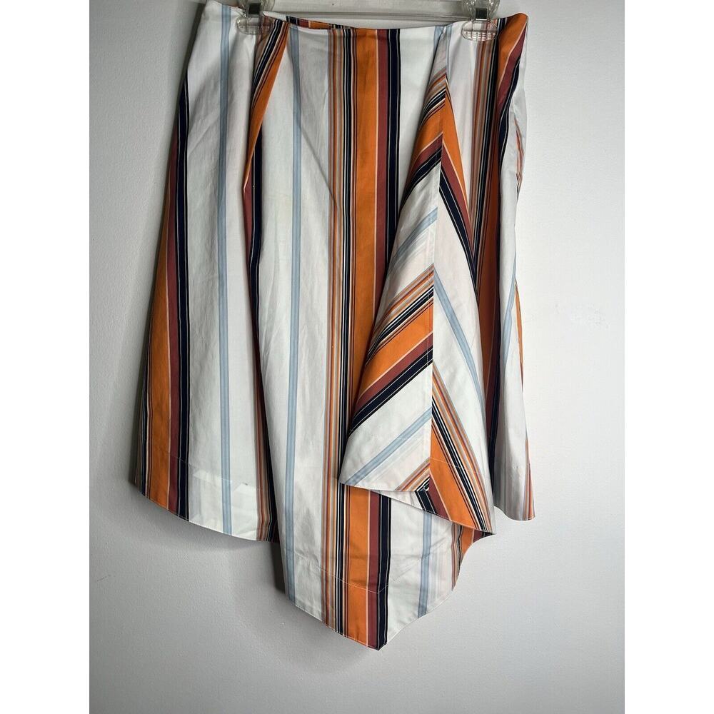 Habitual Inverted Pleat Hem Skylar Handkerchief Skirt Sz 8 Orange Stripes